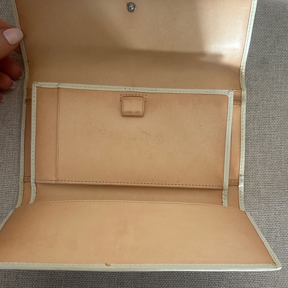 Coach Blue Signature Clutch with Ivory Trim - Picture 9 of 11